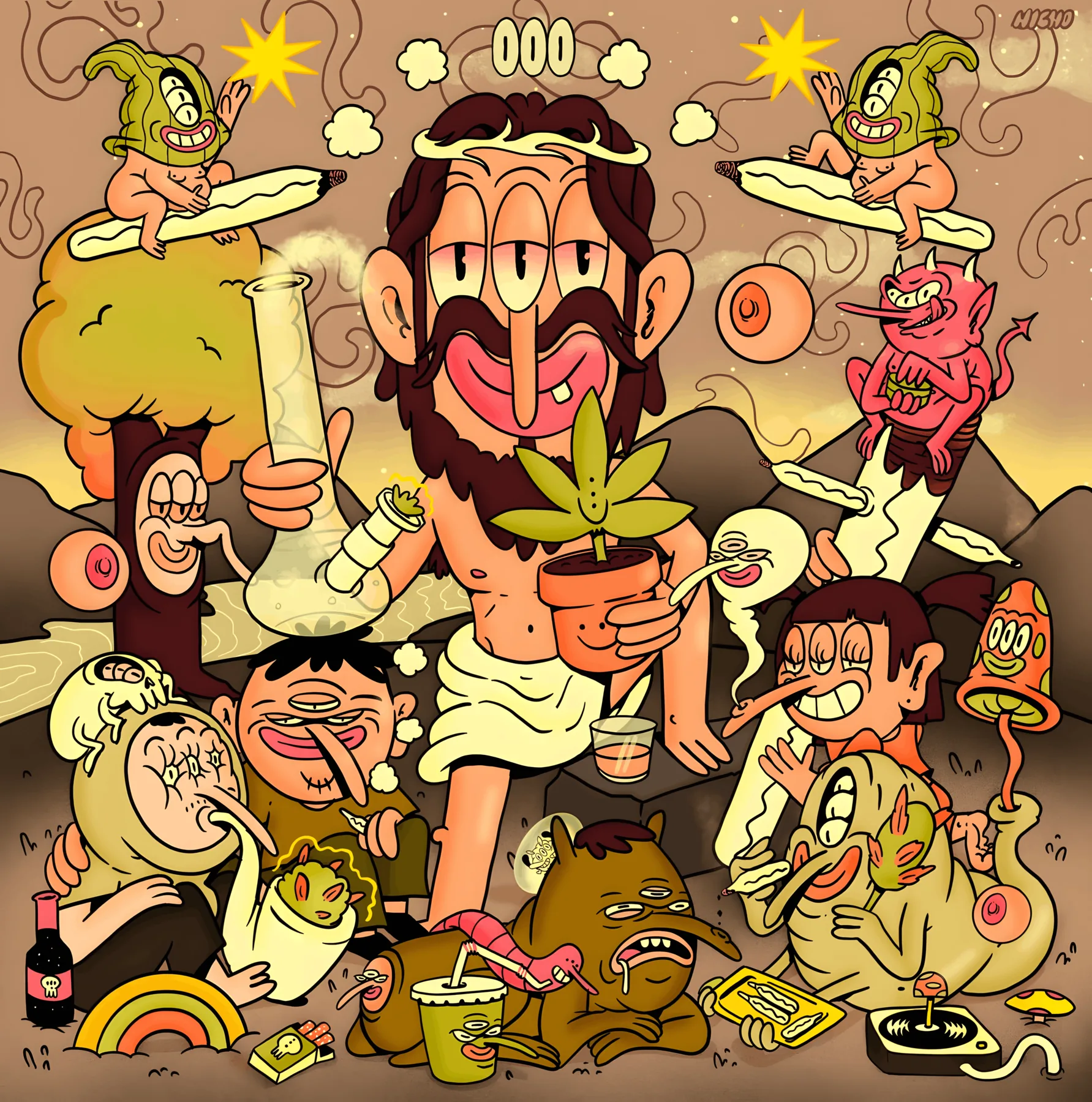 Colorful surreal character illustration